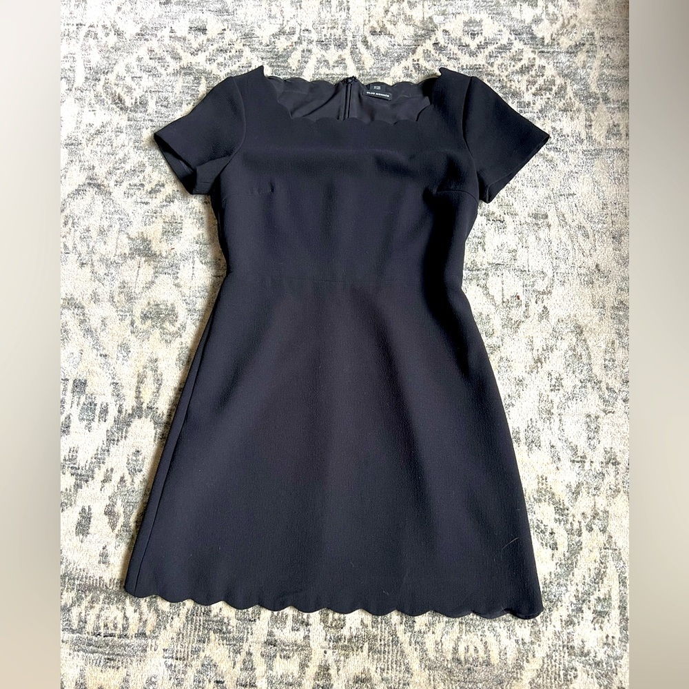 Club Monaco, scalloped dress, mini, black